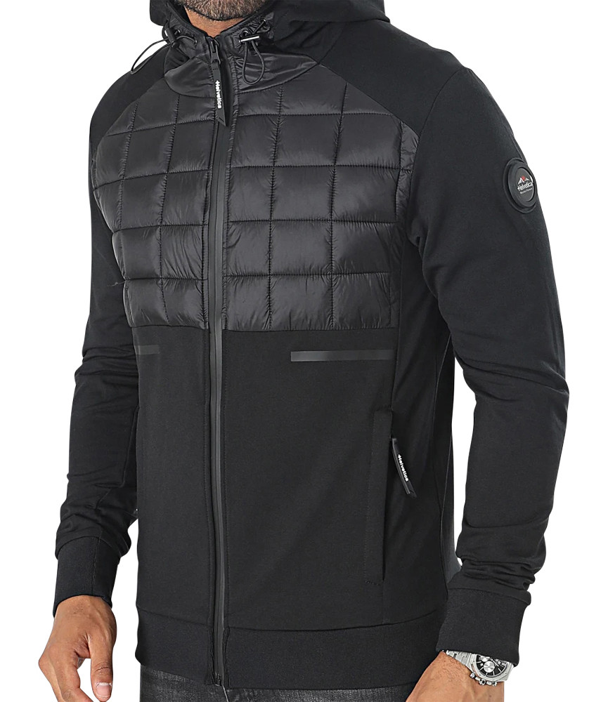 Sweat zippé Helvetica noir - DRADLER BLACK