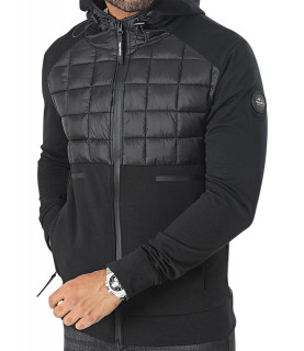 Sweat zippé Helvetica noir - DRADLER BLACK