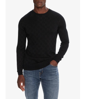 Pull Karl Lagerfeld noir - 655018 KNIT CREWNECK   554302 990