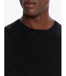 Pull Karl Lagerfeld noir - 655018 KNIT CREWNECK   554302 990