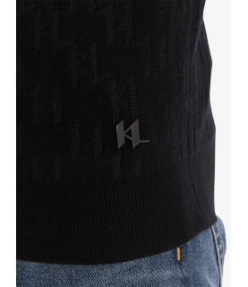 Pull Karl Lagerfeld noir - 655018 KNIT CREWNECK   554302 990