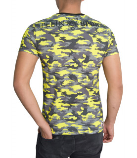 Tshirt Plein Sport camou noir jaune - MTK0565 SJY001N