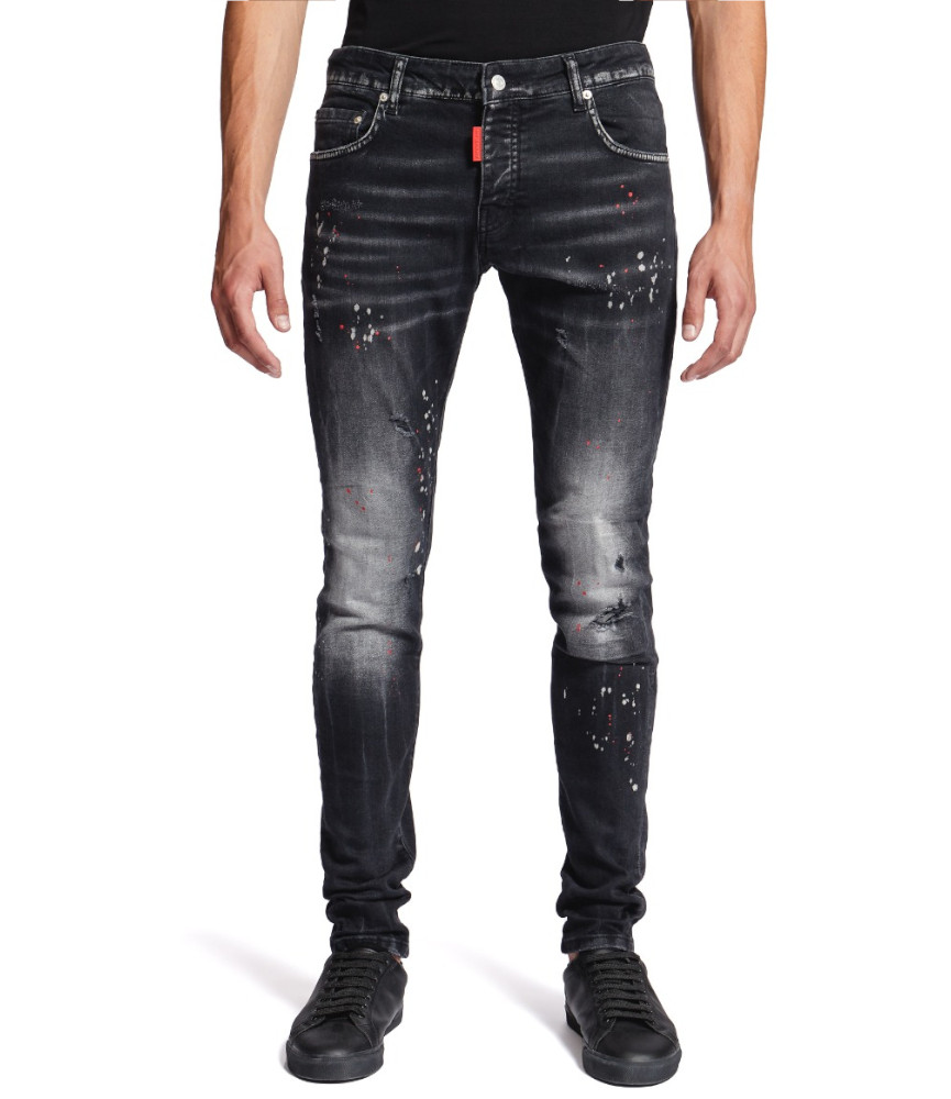 Jeans My Brand noir - DENIM BLACK RED SPOTTED JEANS
