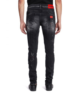 Jeans My Brand noir - DENIM BLACK RED SPOTTED JEANS