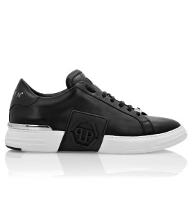 Sneakers Philipp Plein noir - PHANTOM KICK$ LO-TOP LEATHER HEXAGON