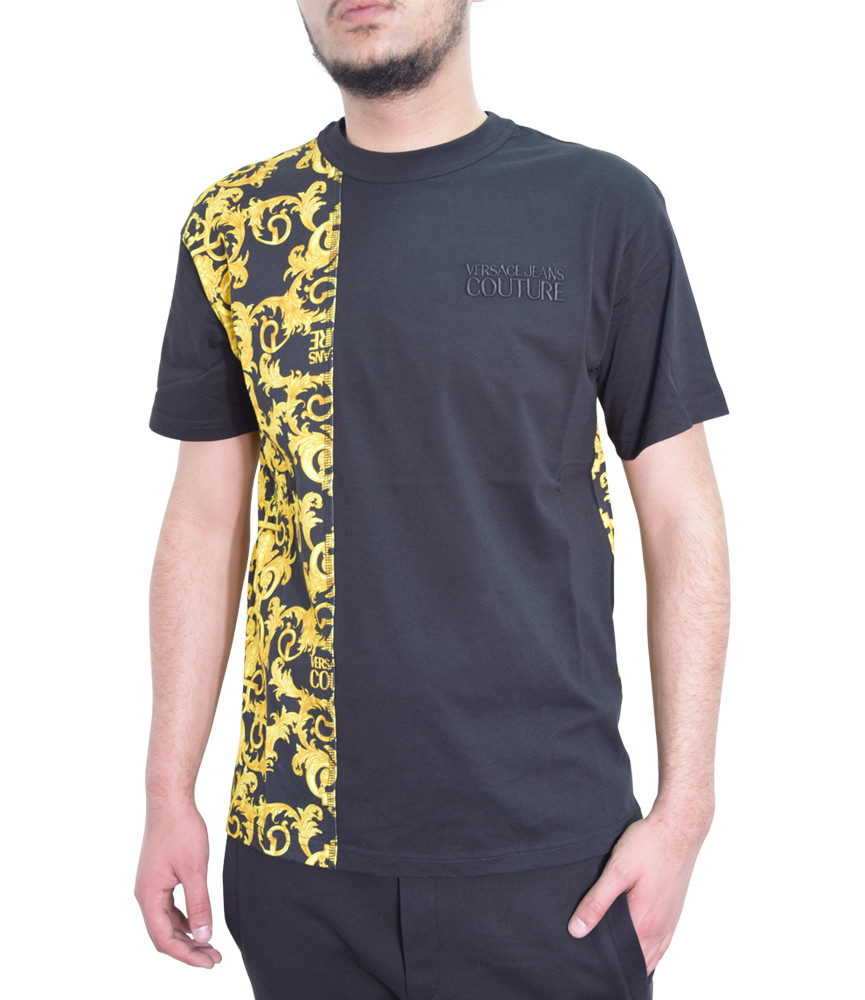 T-shirt VERSACE JEANS COUTURE noir - B3GWA7R1 - WUP601 reg BIS CONTR BAROQUE