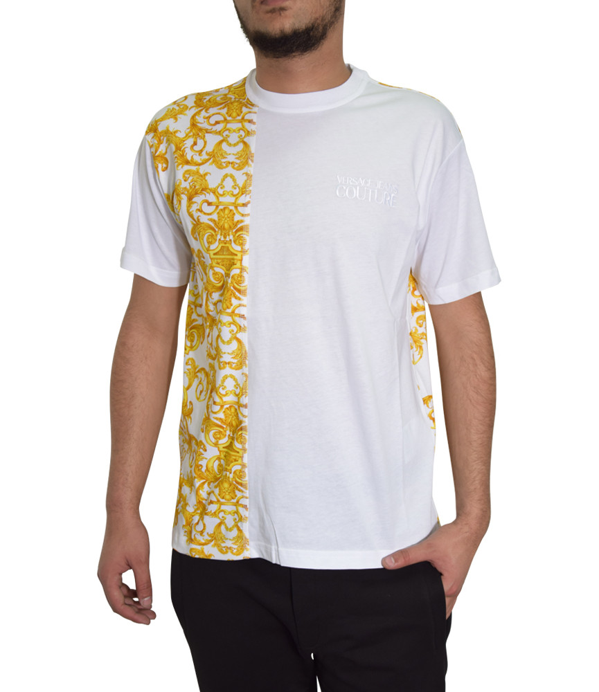 T-shirt VERSACE JEANS COUTURE blanc - B3GWA7R1 - WUP601 reg BIS CONTR BAROQUE