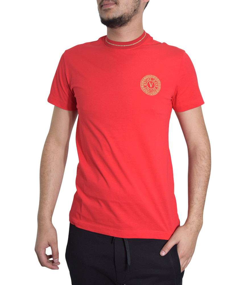 T-shirt VERSACE JEANS COUTURE rouge - B3GWA7TF - WUP600 SLIM ROUND SMALL EMB