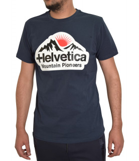 T-shirt HELVETICA bleu - POST - H500 DARK NAVY
