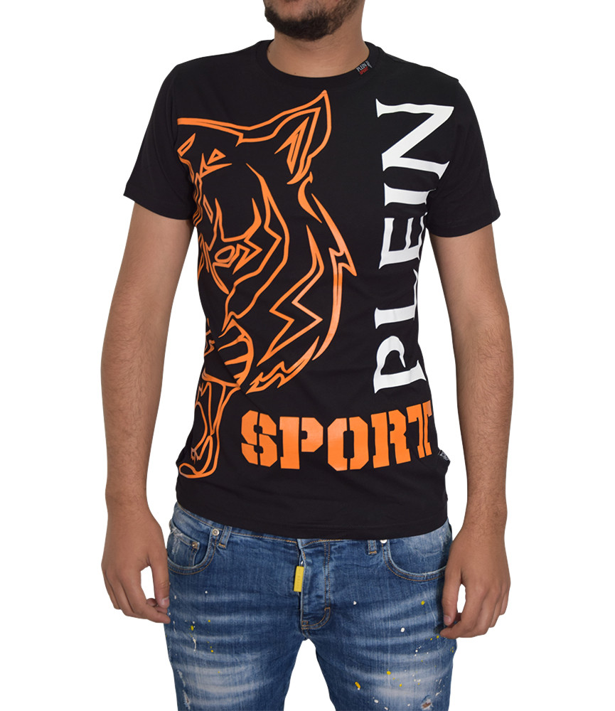 T-shirt tigre PLEIN SPORT noir orange - P17C MTK0559 SJY001N