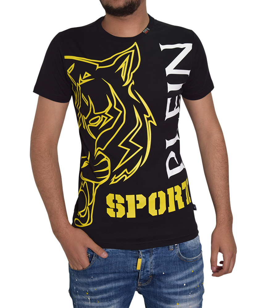 T-shirt PLEIN SPORT noir jaune - P17C MTK0559 SJY001N