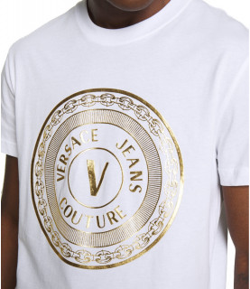 Tshirt Versace Jeans Couture blanc - 71GAHT12 - 71UP600 S VEMBLEM FOIL