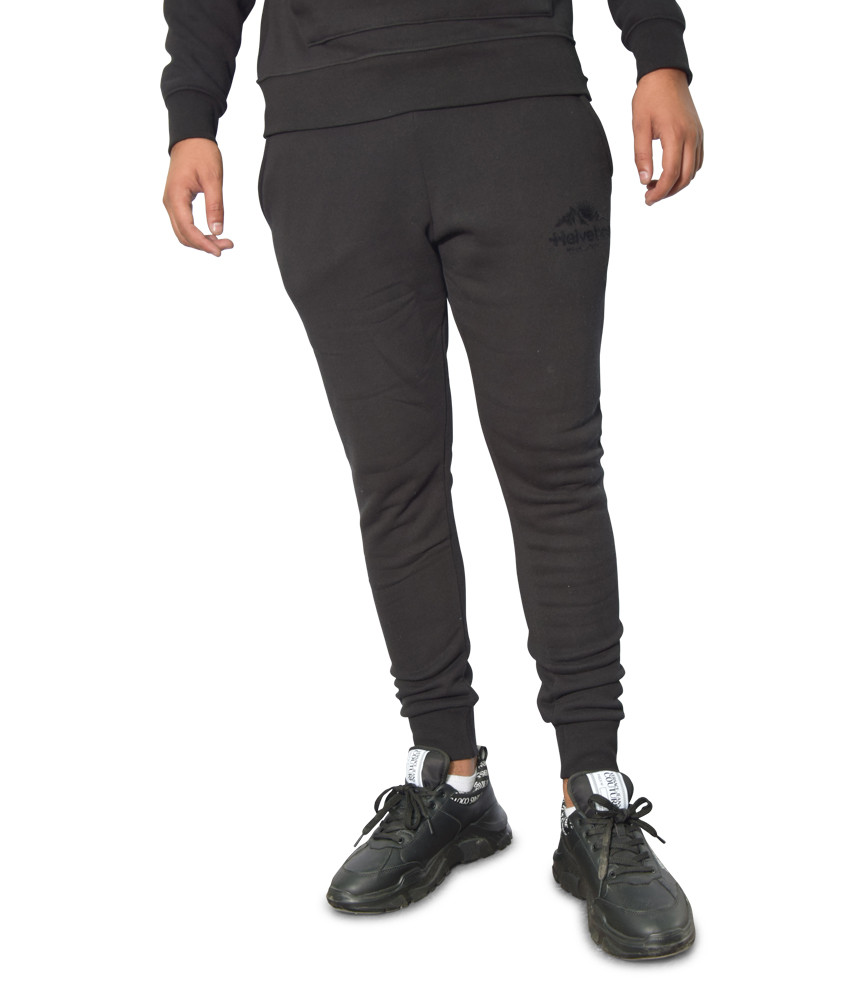 Joggings Helvetica noir - CONTI BLACK