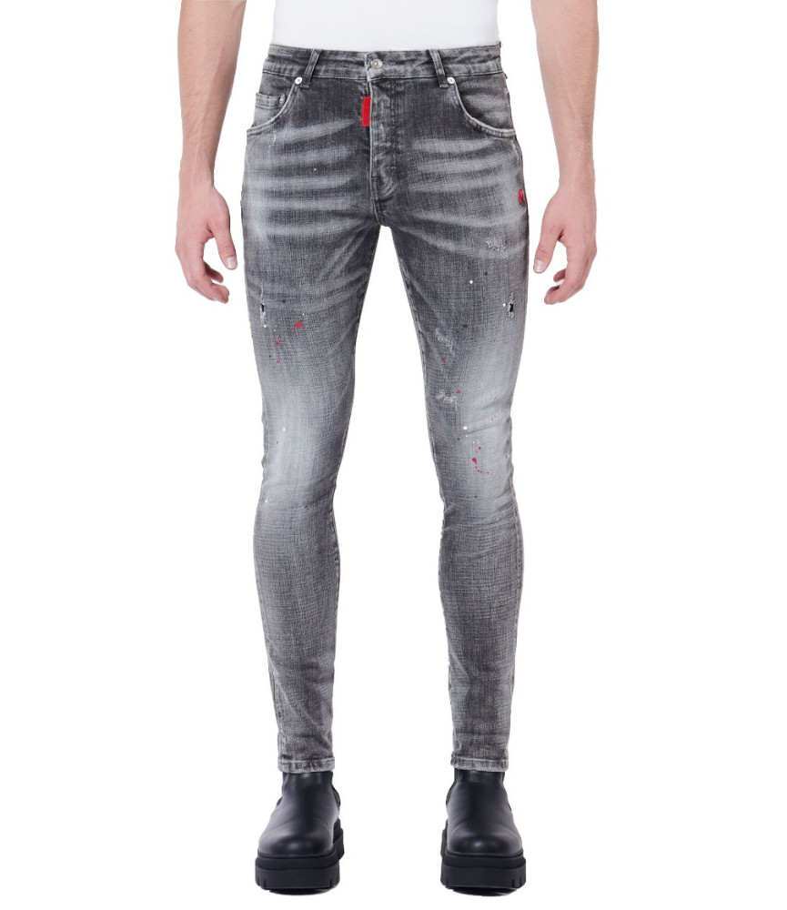 Jeans My Brand gris - NEON ORANGE SPOTS