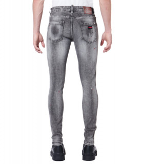 Jeans My Brand gris - NEON ORANGE SPOTS