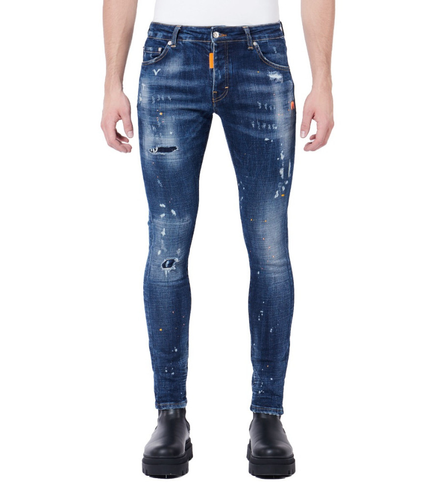 Jeans My Brand bleu - NEON ORANGE WASHED DENIM