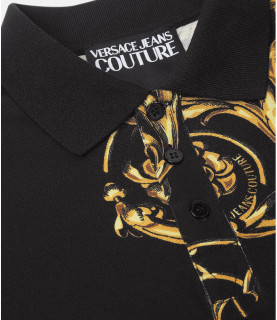 Polo Versace Jeans Couture Noir - 72GAG6S0 - 72UP621 SLIM PRINT GALAND