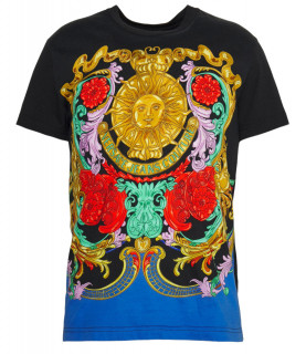 T-shirt Versace Jeans Couture noir - 72GAH6SS JS067 G89 - 72UP600 SLIM PANEL P SUN FLOWER