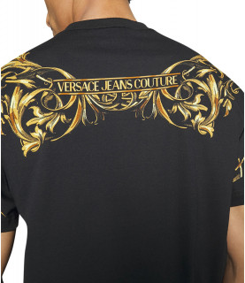 T-shirt Versace Jeans Couture noir - 72GAH6RB JS061 G89 - 72UP601 REG PANEL PRINT BAROQUE