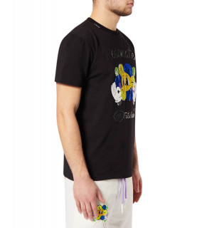 T-shirt My Brand Noir - 1 X22 001 A 0005 - RESONATE FLOWER FRONT