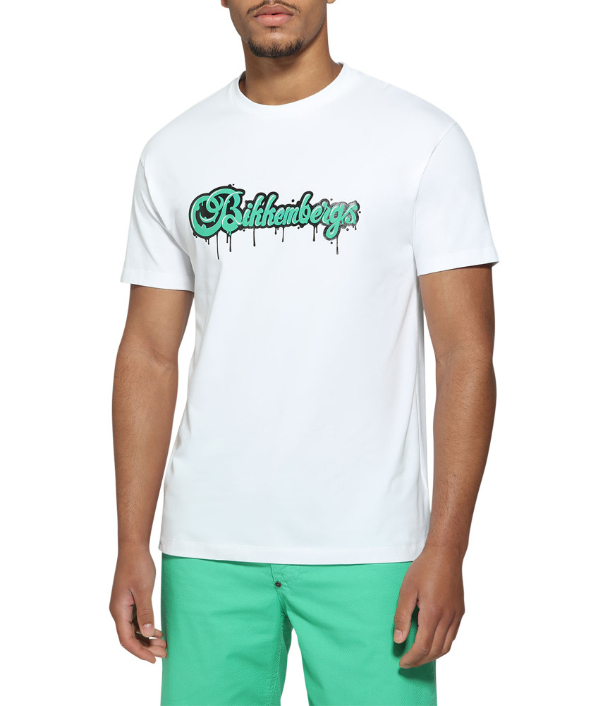 T-shirt Bikkembergs blanc - C 4 114 09 E 2359 A00