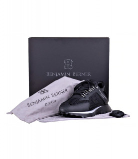 Baskets Benjamin Berner noir - ALPHA RUNNER PYTHON CUT MATT NAPPA BLACK