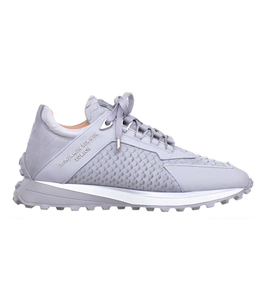 Baskets Benjamin Berner gris - ALPHA RUNNER PYTHON CUT MATT NAPPA ICE GREY