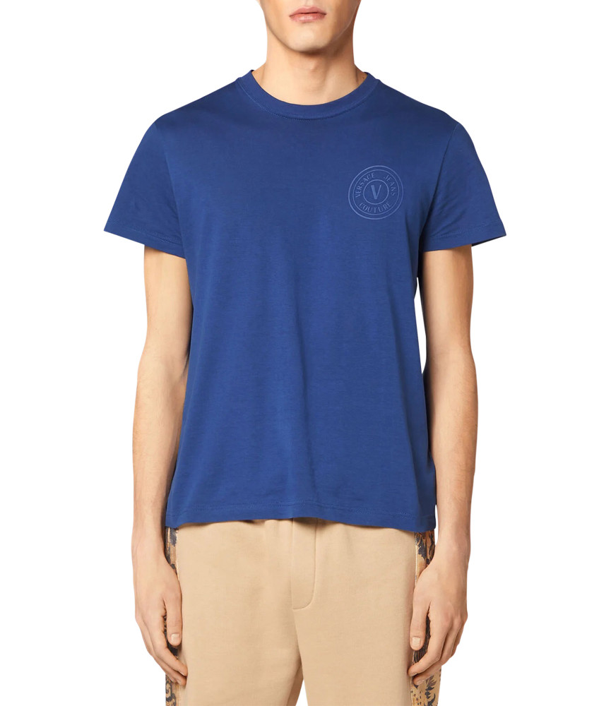 T-shirt Versace Jeans Couture bleu - 73GAHT06 - 73UP600 V VEMBLEM RUB