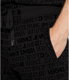 Bas jogging Versace Jeans Couture noir - 73GAA3B1 73UP314 PRINT LOGO FLOCK