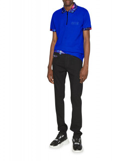 Polo Versace Jeans Couture bleu - 73GAGT12 - 73UP626 GALAXY PIQUET SPACE