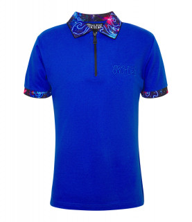 Polo Versace Jeans Couture bleu - 73GAGT12 - 73UP626 GALAXY PIQUET SPACE