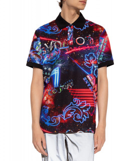 Polo Versace Jeans Couture noir - 73GAG6R5 - 73UP622 R PRINT GALAXY