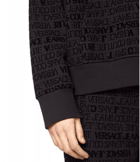 Sweat Versace Jeans Couture noir - 73GAI310 FS045 899 - 73UP310 O PRINT LOGO FLOCK