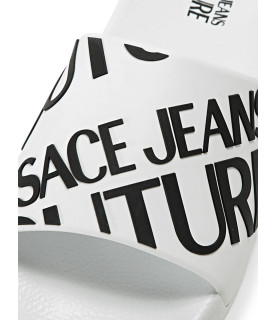 Claquettes Versace jeans couture blanche - 74YA3SQ1 Z1352 003 - FONDO SLIDES DIS. SQ1