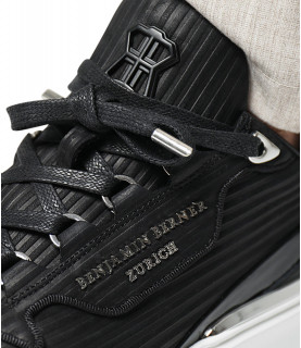 Baskets Benjamin Berner noir - RAPHAEL 3D-STRIPED NUBUCK