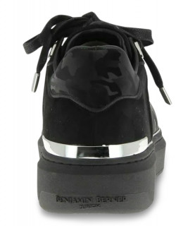 Baskets Benjamin Berner noir - BLACK VELVET SUEDEBLACK REFLECTIVE CAMOUFLAGE